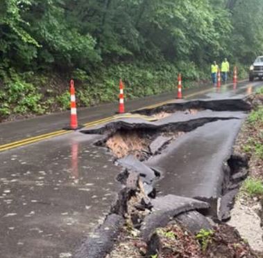 Ongoing Landslide Reported in Camden County
