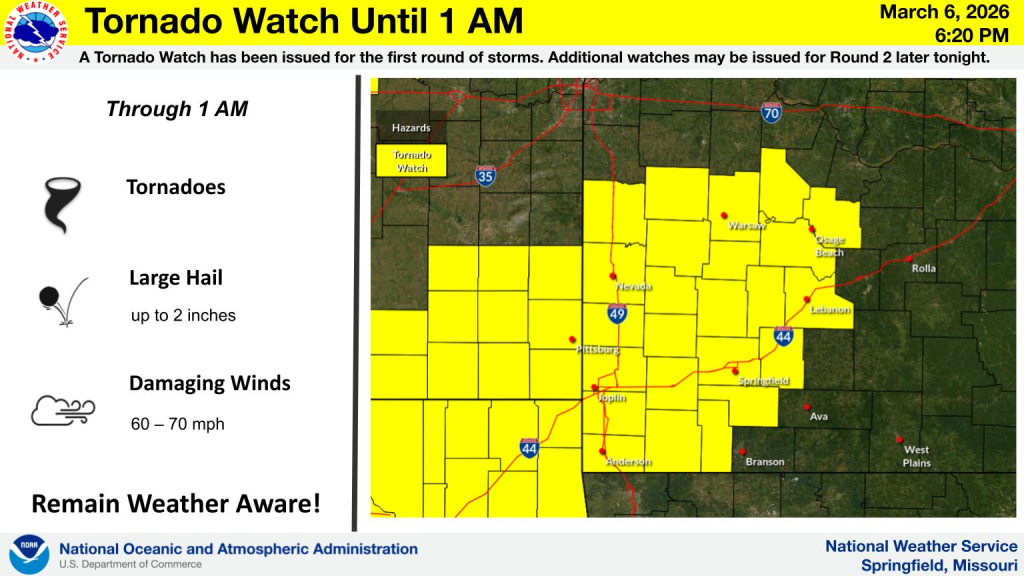 Tornado Watch In Effect