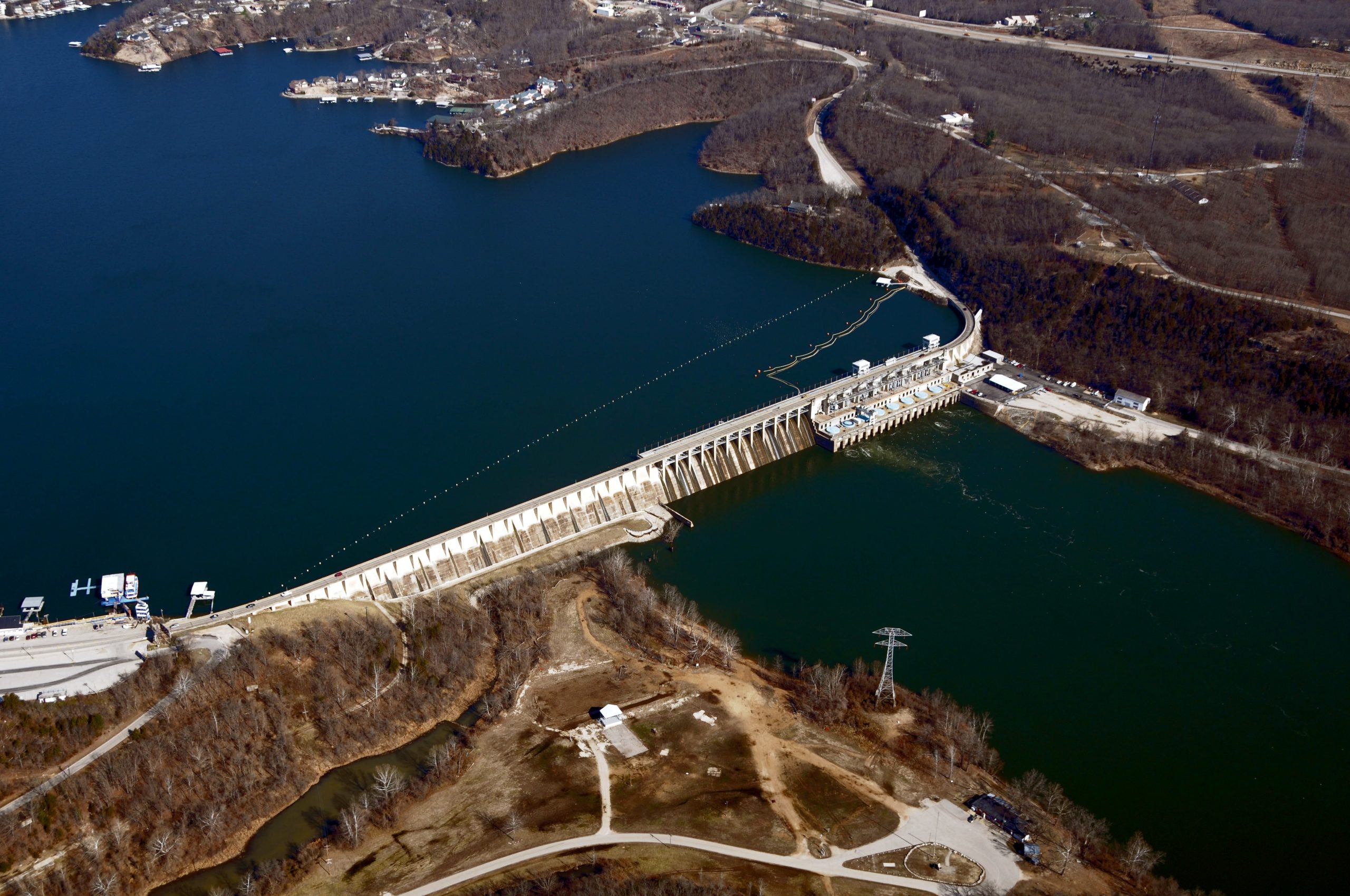 Floodgates Opening for Turbine Work at Bagnell Dam