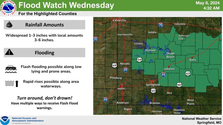 Flood Watch In Effect Across The Lake Area This Wednesday