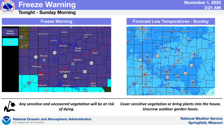 Freeze Warning In Effect Through Sunday