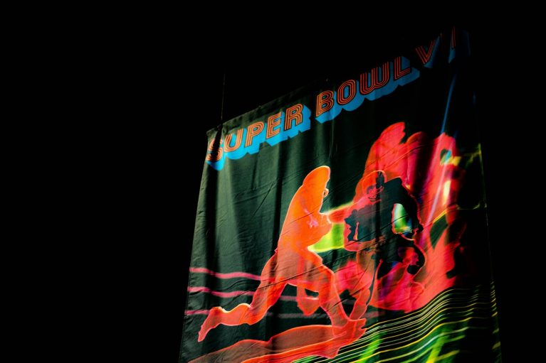 blue and red abstract painting