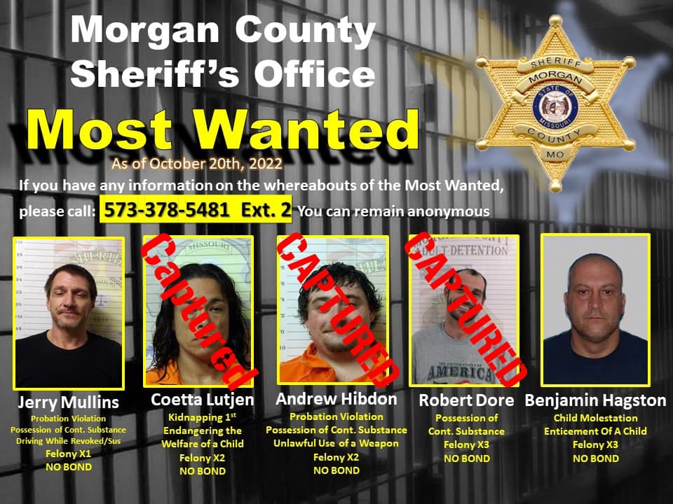3 Of 5 People Captured In Morgan County's Most Wanted Criminals