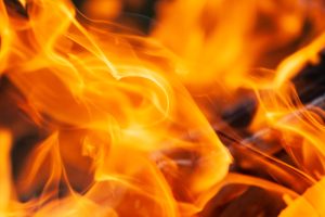 burning wood