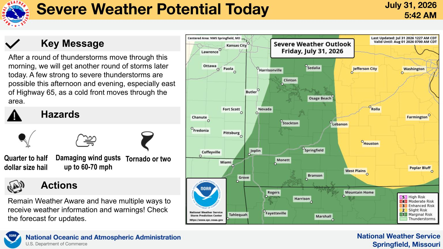 Severe Weather Expected This Afternoon Across Missouri & The Lake Region