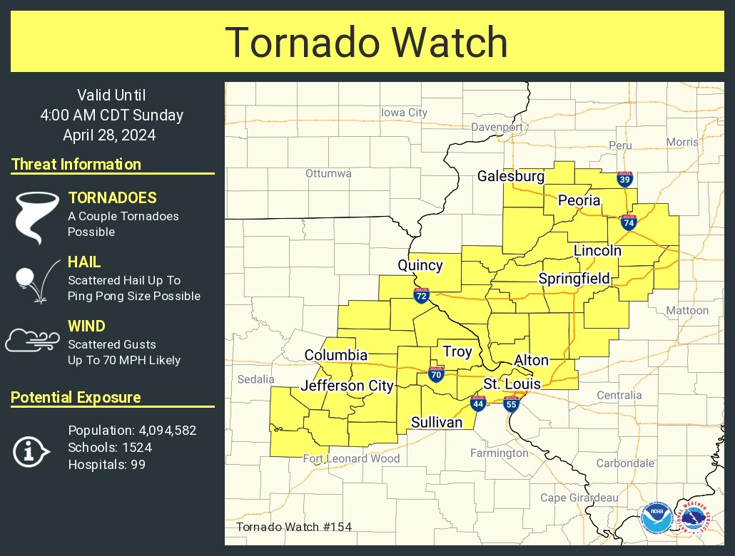 Lake Area Under Tornado Watch Into Sunday See More At