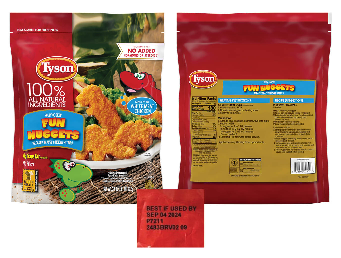 Tyson Issues Recall On Frozen Dinosaur Nuggets That May Have Metal In