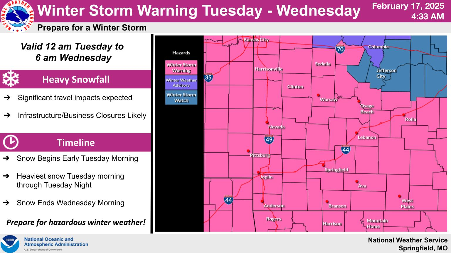 Winter Storm Warning In Effect With Large Snowstorm & Extreme Cold On ...